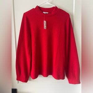 NWT - Reitmans Red Textured long sleeve– Size M